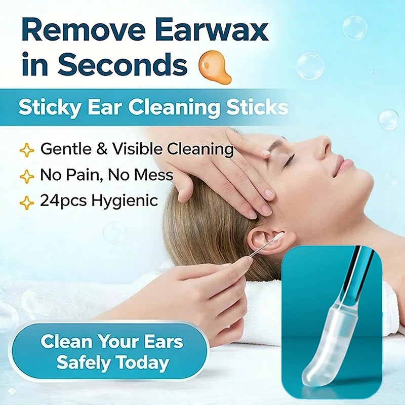 🔥 49% OFF – Sticky Ear Cleaning Sticks | Gentle, Visible Ear Care for Easy Cleaning 💦