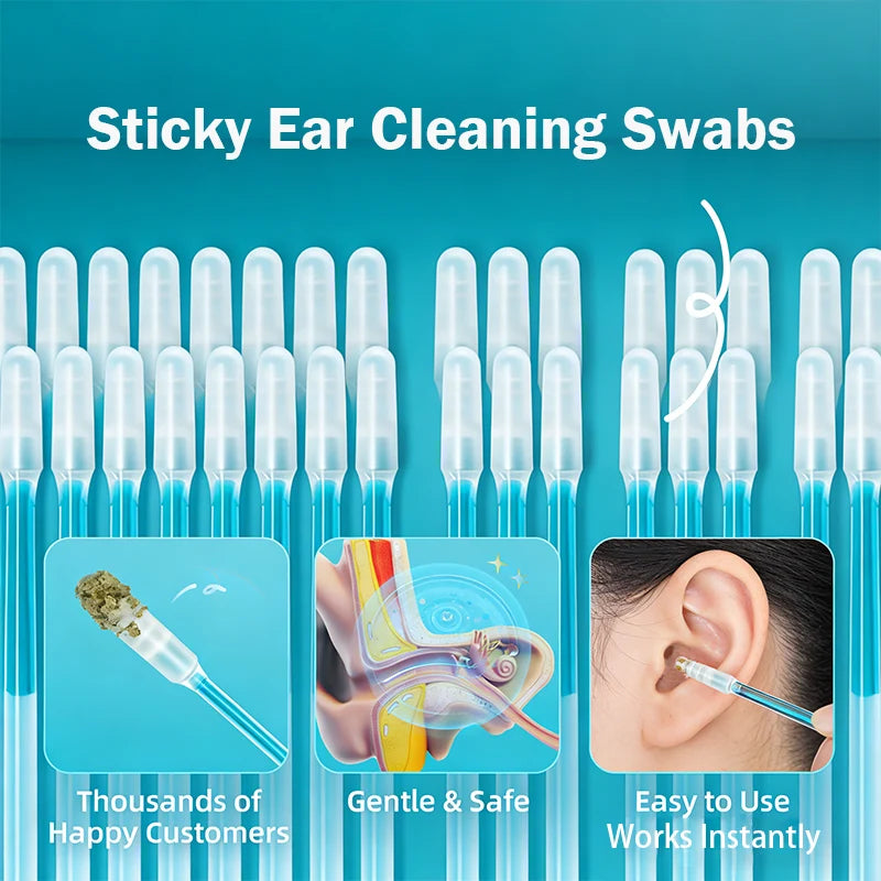 🔥 49% OFF – Sticky Ear Cleaning Sticks | Gentle, Visible Ear Care for Easy Cleaning 💦