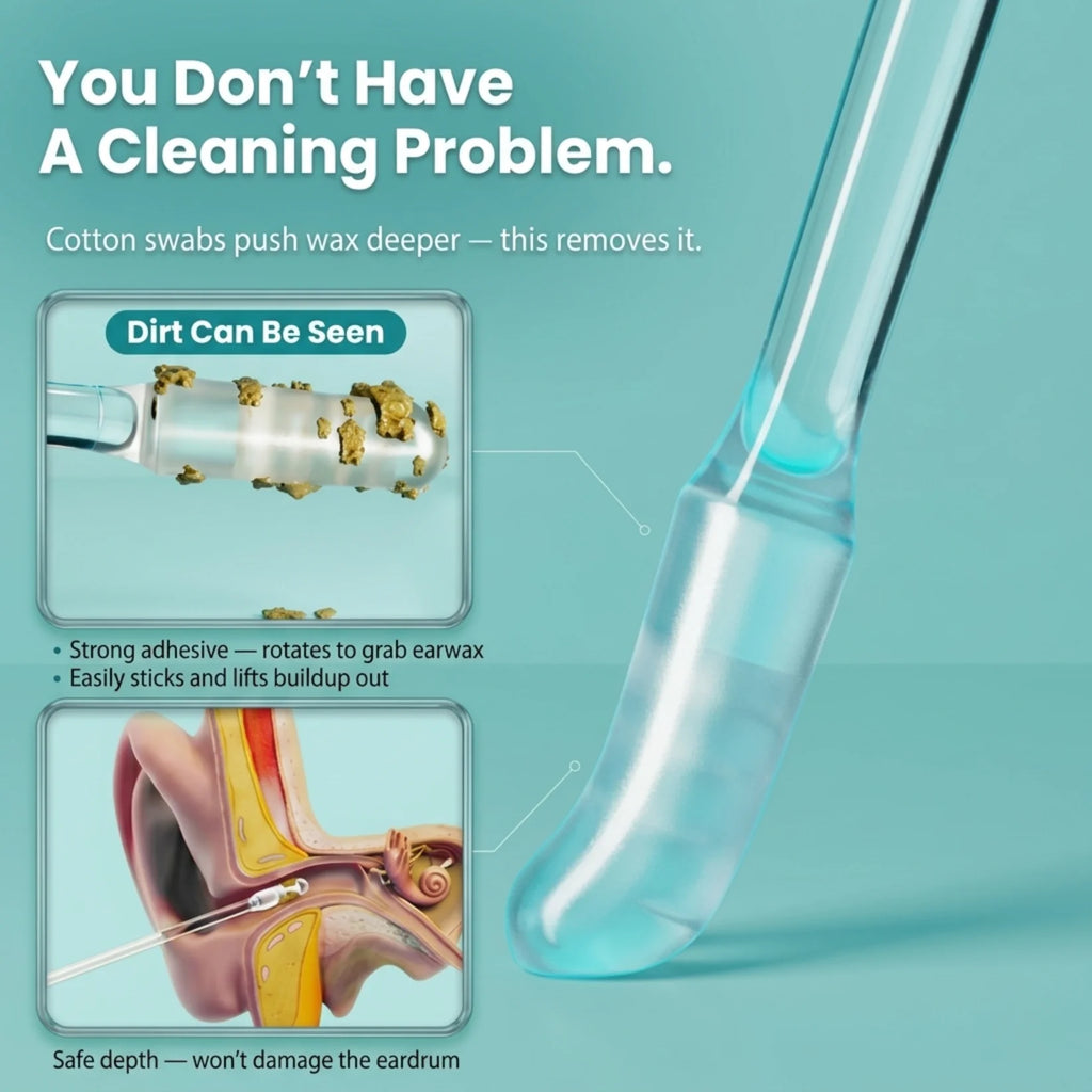 🔥 49% OFF – Sticky Ear Cleaning Sticks | Gentle, Visible Ear Care for Easy Cleaning 💦