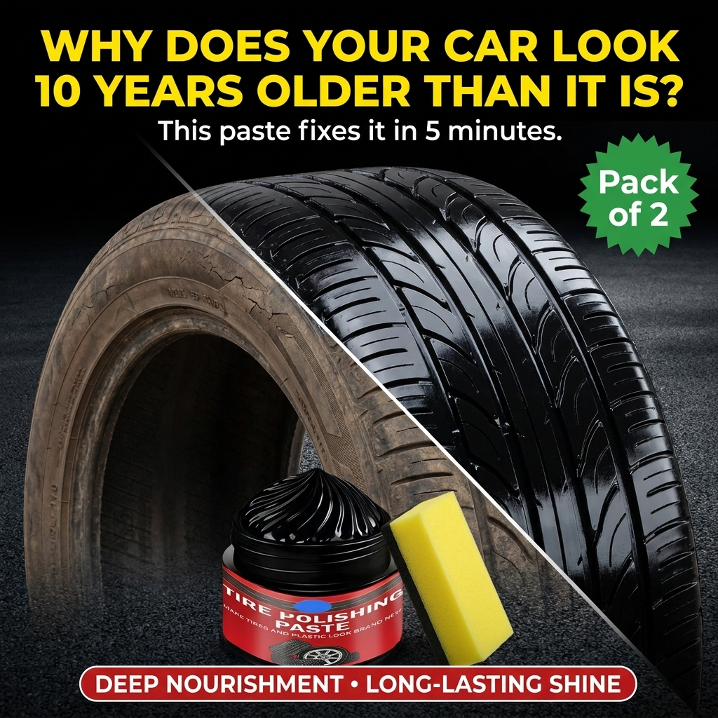 🔥Buy 1 Get 1 Free🔥Car Tire & Trim Renewal Paste – Deep Black Shine, UV Protection & Easy Application 💎 Main image