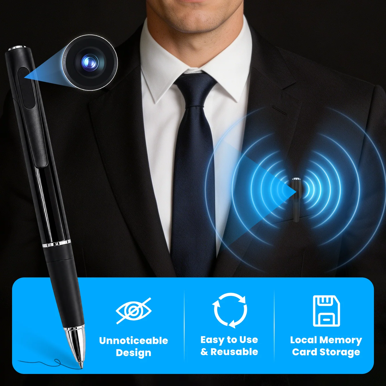 LTKUXS 1080P Video & Audio Recording Pen Kit