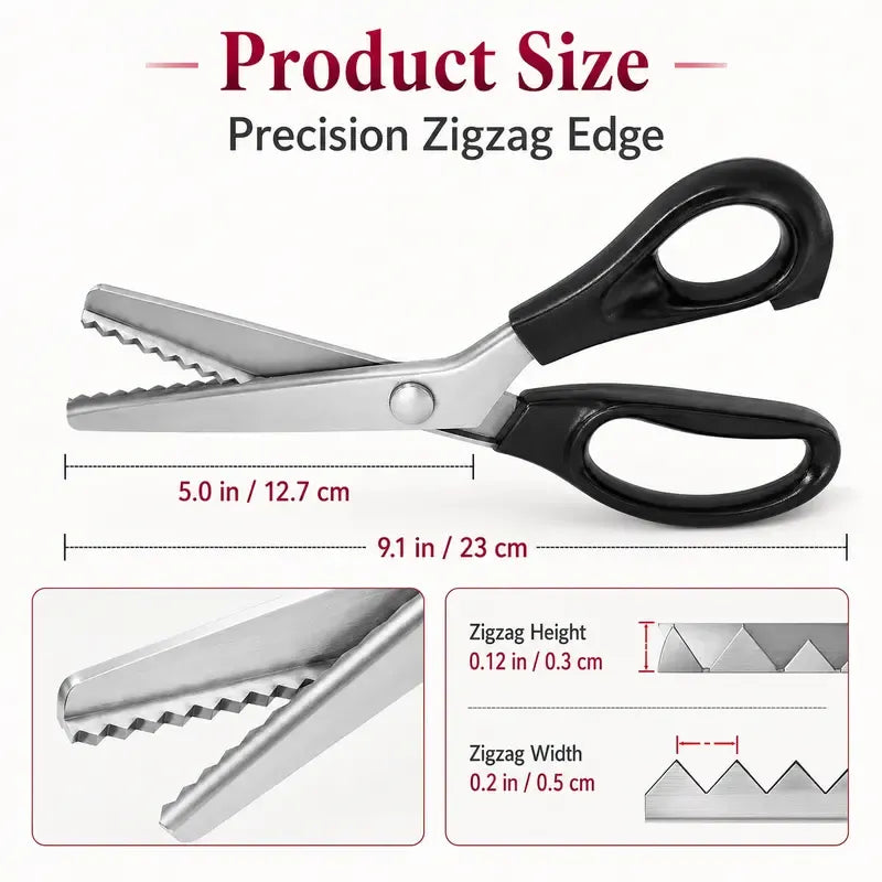 Stainless Steel Zig Zag Scissors with Serrated Teeth - Perfect for DIY Crafts✂️