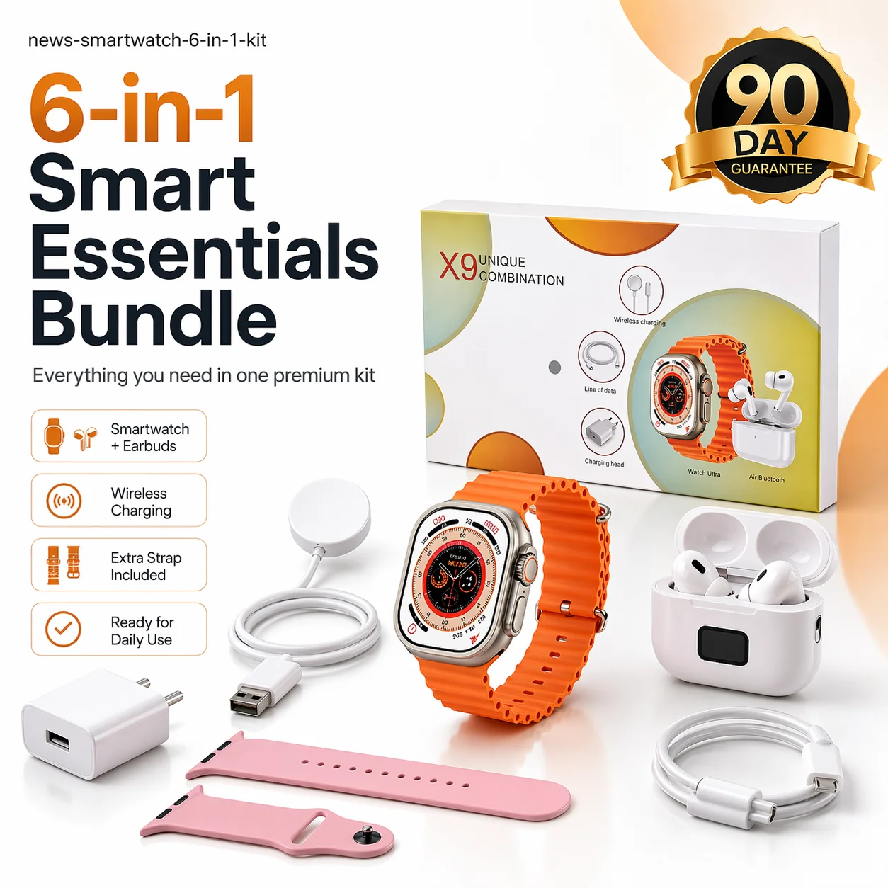 Smartwatch Set with Earbuds - One Set, Everything You Need