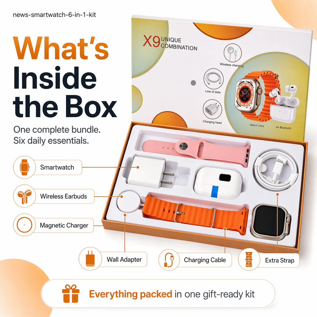 Smartwatch Set with Earbuds - One Set, Everything You Need