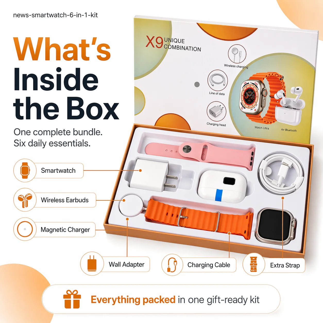 Smartwatch Set with Earbuds - One Set, Everything You Need