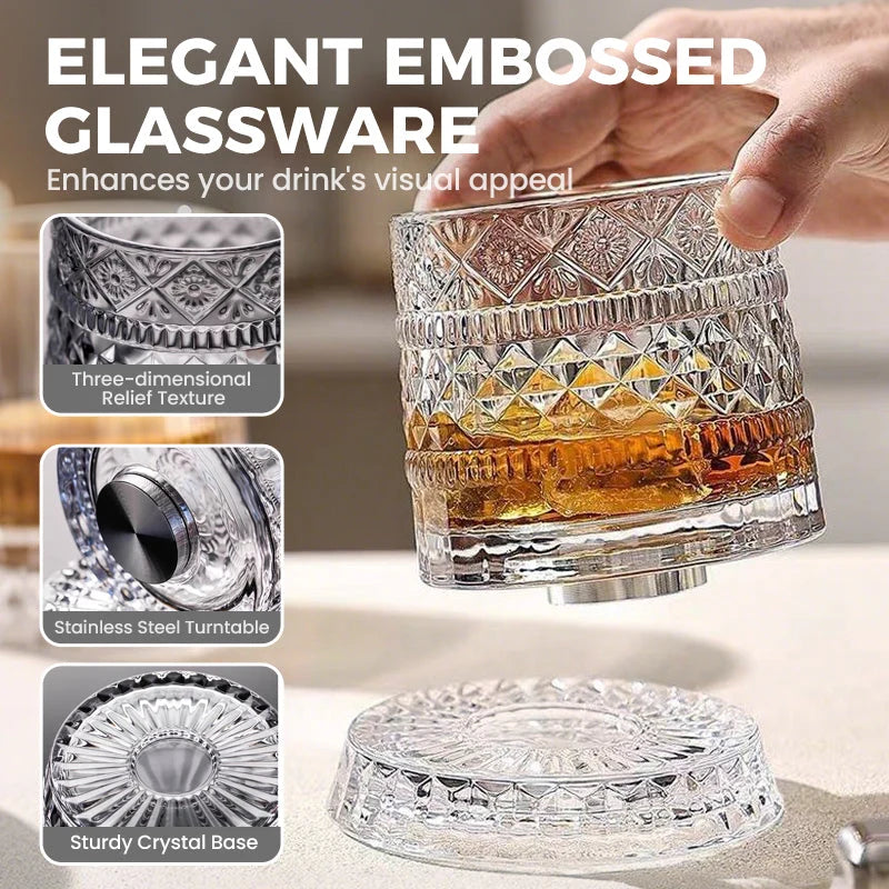 ✨🔥360° Rotating Whiskey Glass Tumbler ! Set of 2