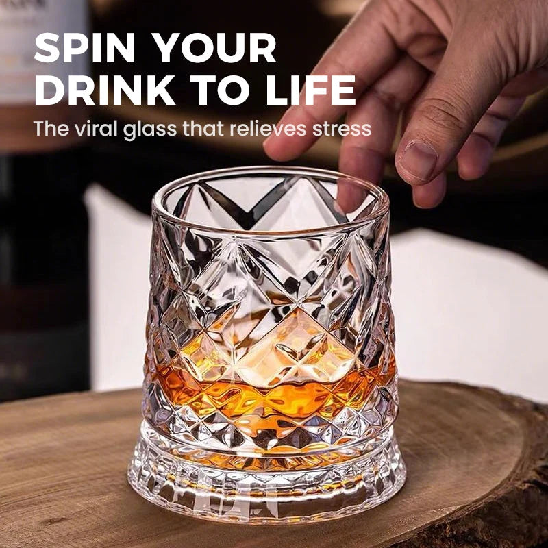 ✨🔥360° Rotating Whiskey Glass Tumbler ! Set of 2