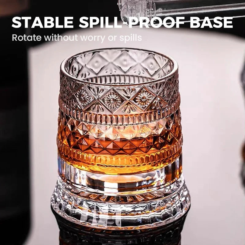 ✨🔥360° Rotating Whiskey Glass Tumbler ! Set of 2