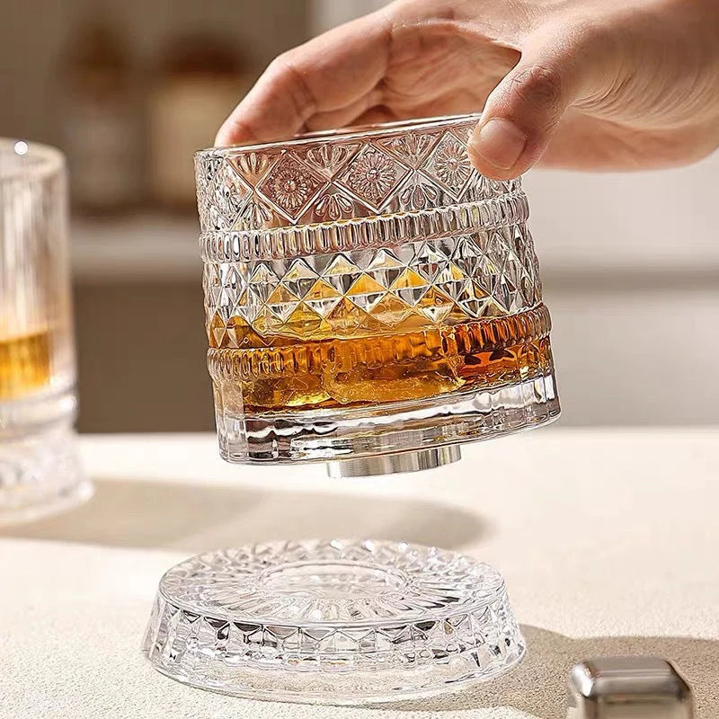 ✨🔥360° Rotating Whiskey Glass Tumbler ! Set of 2