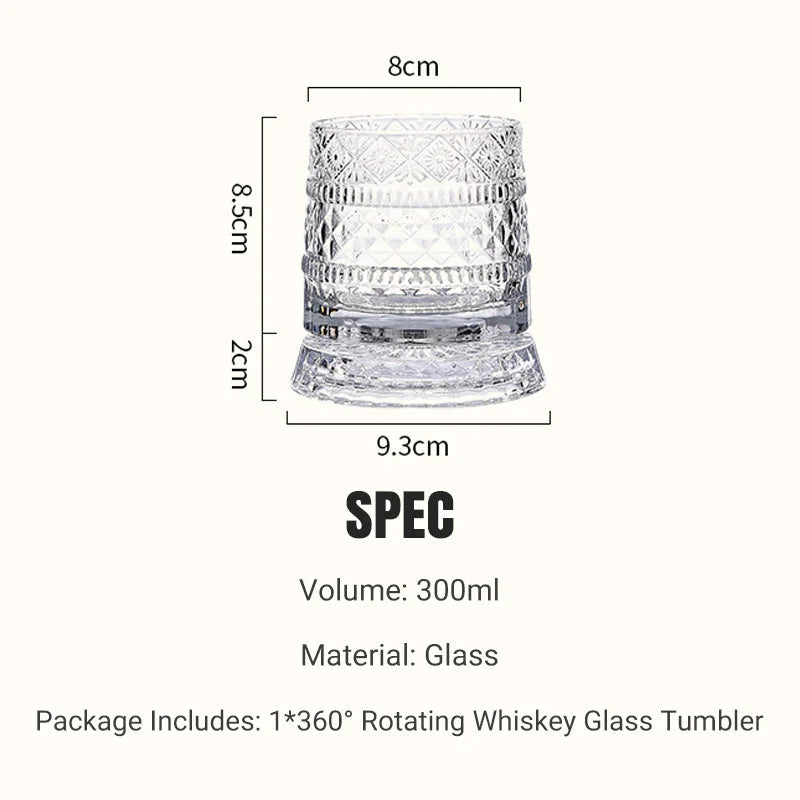 ✨🔥360° Rotating Whiskey Glass Tumbler ! Set of 2